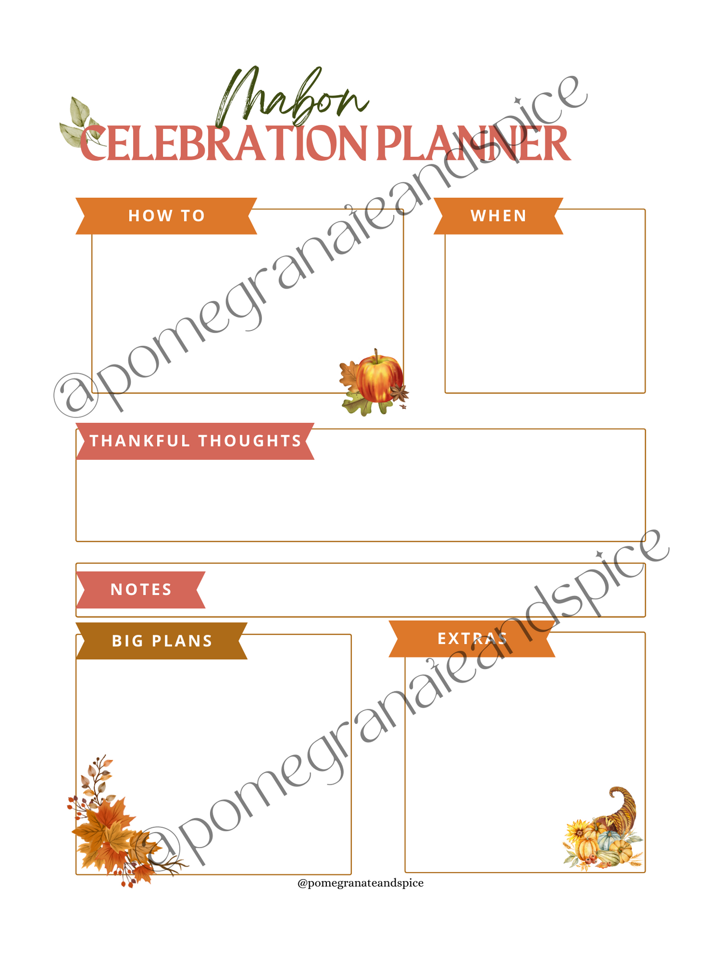 Enchanted Planner: Mabon Printables